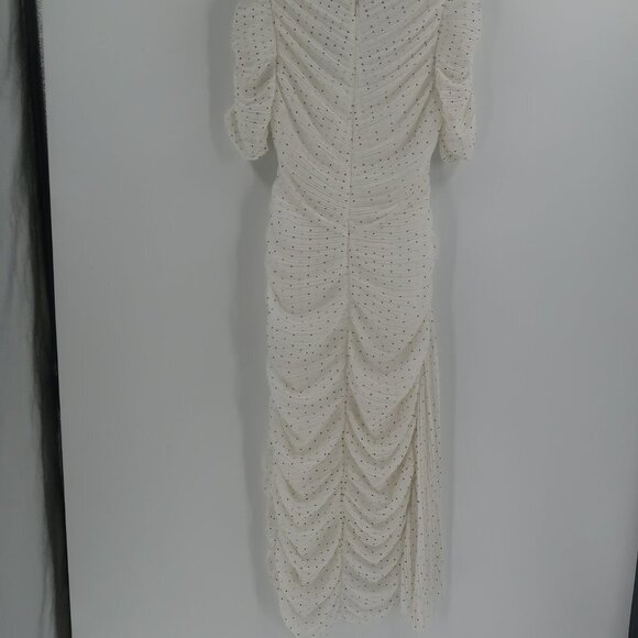 Frame Gathered Keyhole Tie-Neck Dress Size Medium NWT - Picture 10 of 12